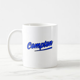 Caneca De Café Tipografia Azul Compton California
