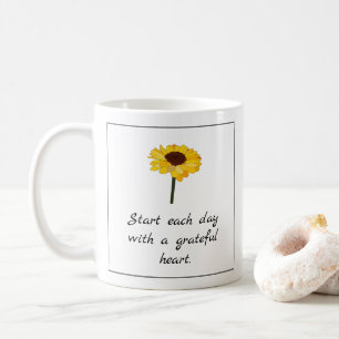 Caneca De Café Tipografia Cardíaca Grateful Sunflower