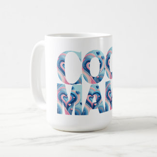 Caneca De Café Tipografia Coração de Mãe Legal