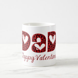 Caneca De Café Tipografia Cupida de Namorados Feliz do pai