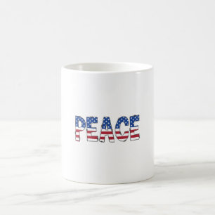Caneca De Café Tipografia da Paz da Bandeira Americana Patriótica