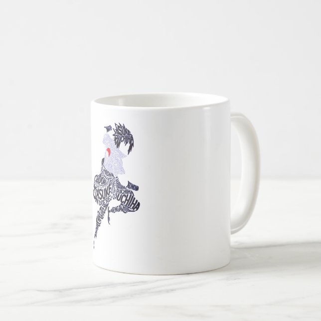 Caneca De Café Tipografia de Anime Sasuke (Frente Esquerda)