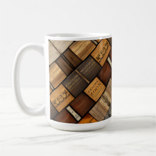 Caneca De Café Tipografia de Bloco de Madeira e Colagem de Arte 2
