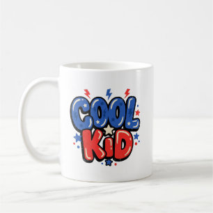 Caneca De Café Tipografia de Bolha Retro do Garoto Legal