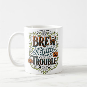 Caneca De Café Tipografia de Bruxa de Halloween Faça Um Pouco de