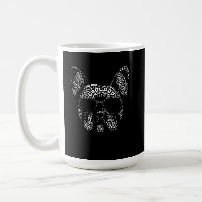 Caneca De Café Tipografia de Bulldog Francês (Esquerda)