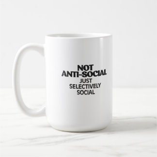 Caneca De Café Tipografia de declaração seletivamente social desi