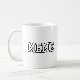 Caneca De Café Tipografia de Letra Maiúscula de Bloco de Meme Aca