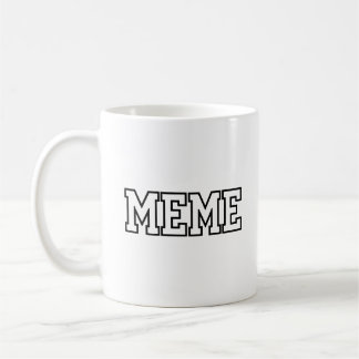 Caneca De Café Tipografia de Letra Maiúscula de Bloco de Meme Aca