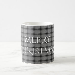 Caneca De Café Tipografia de Quadro de Natal Feliz Preto