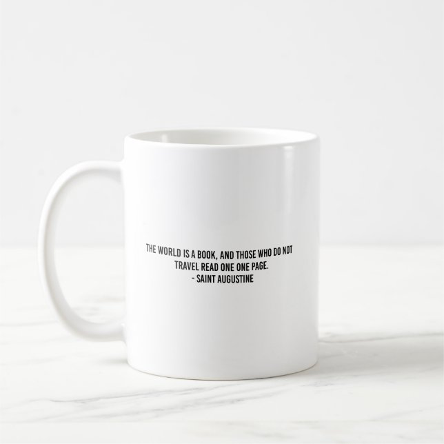 Caneca De Café Tipografia de viagem pelo mundo (Esquerda)