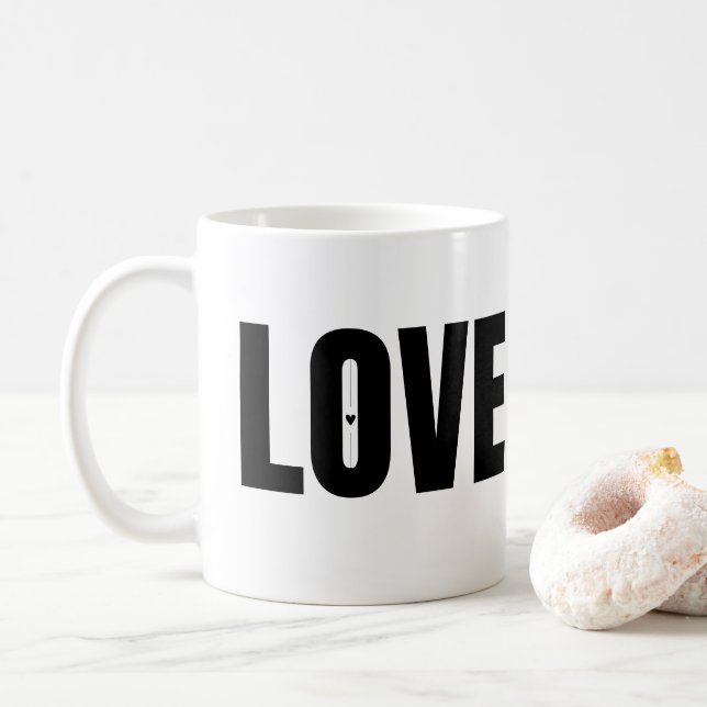 Caneca De Café Tipografia do Black LOVE (Com Donut)