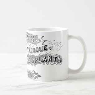 Caneca De Café Tipografia do Catálogo Vintage Flower