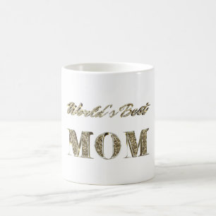 Caneca De Café Tipografia Dourada de Sparkles da Melhor Mãe do M