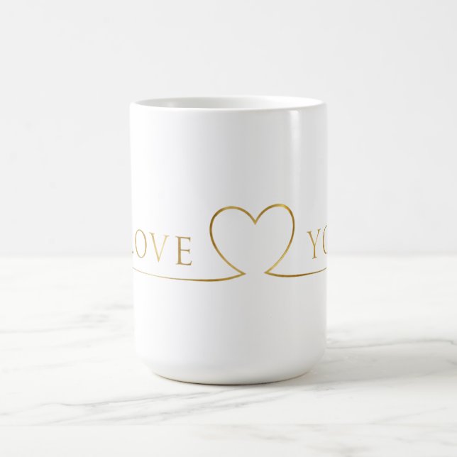 Caneca De Café Tipografia Dourada Eu Amo Você (Centro)