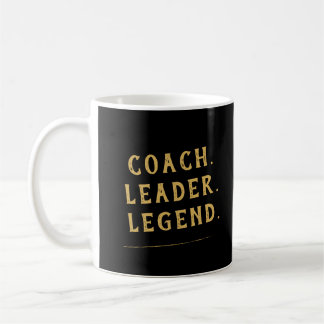 Caneca De Café Tipografia Dourada Lenda Líder Treinador
