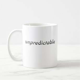 Caneca De Café Tipografia Expressiva "Imprevisível" Preta Diverti