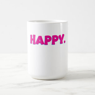 Caneca De Café Tipografia FELIZ – Design de Vibrações Positivas e