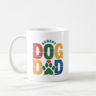 Caneca De Café Tipografia Grunge de Dog Dad