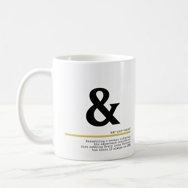 Caneca De Café Tipografia Mínima Preta Ampersand (Esquerda)