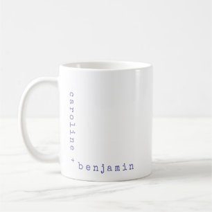 Caneca De Café Tipografia Minimalista de Máquina de Escrever Nome