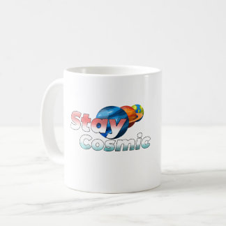 Caneca de Café Tipografia Minimalista Fique Cósmic