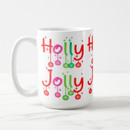Caneca De Café Tipografia Modern Holly Jolly