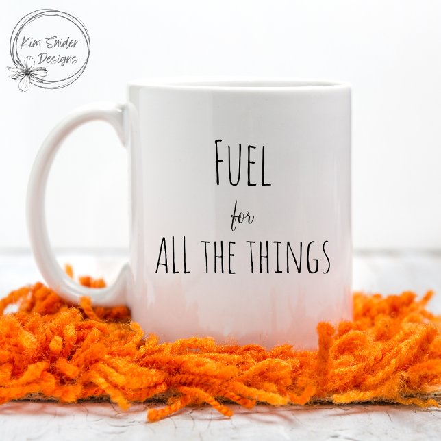 Caneca De Café Tipografia moderna de tendências "Combustível para (Criador carregado)