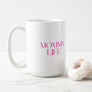 Caneca De Café Tipografia Moderna e Elegante Vida de Mamãe Clássi