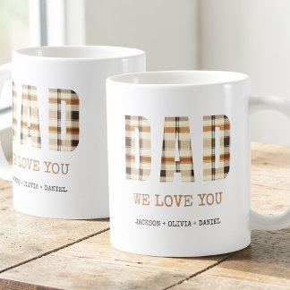 Caneca De Café Tipografia Moderna Marrom Papai Nós Amamos Você No