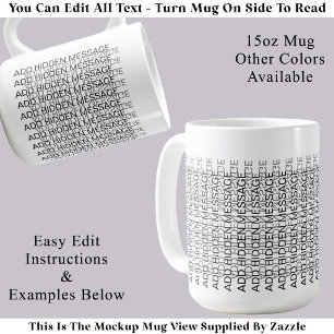 Caneca De Café Tipografia Moderna Mensagem Secreta Personalizada 