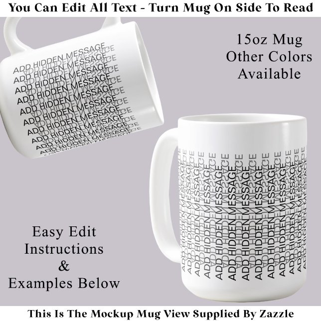 Caneca De Café Tipografia Moderna Mensagem Secreta Personalizada  (Criador carregado)