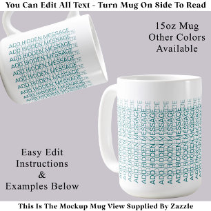 Caneca De Café Tipografia Moderna Mensagem Secreta Personalizada 