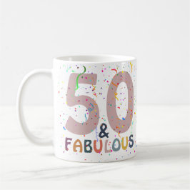 Caneca De Café Tipografia Moderna Rosa Confetti 50 e Fabulosa