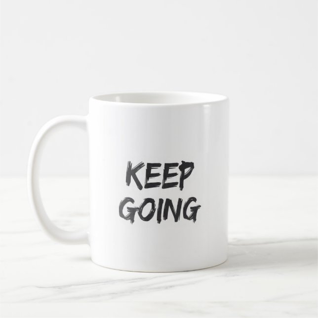 Caneca De Café Tipografia motivacional continue andando pincelada (Esquerda)