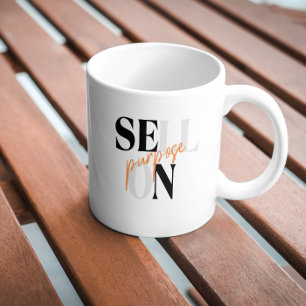 Caneca De Café Tipografia Motivacional 'Venda com Propósito'