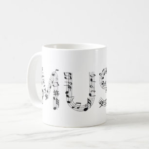 Caneca De Café Tipografia Musical