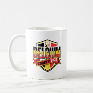 Caneca De Café Tipografia Negrito de Futebol da Bélgica 2026 País