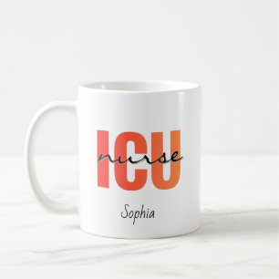 Caneca De Café Tipografia Negrito Enfermeira UTI Personalizada