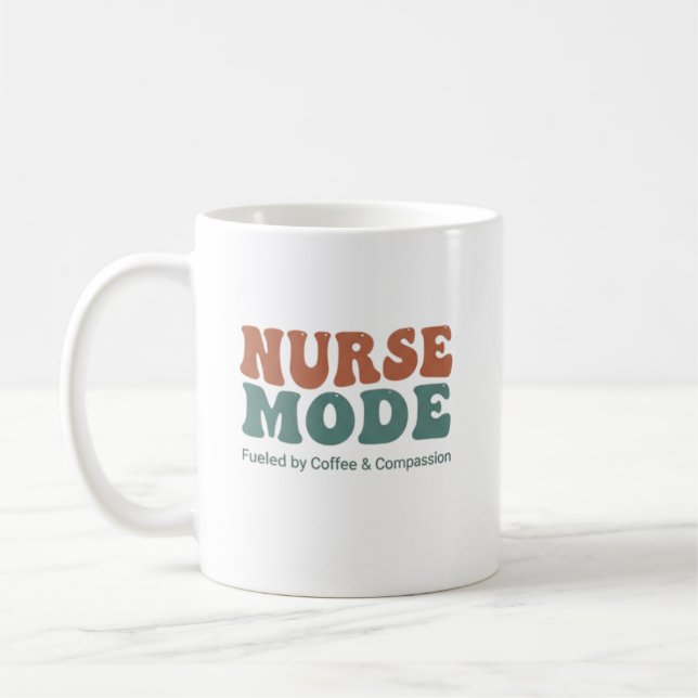Caneca De Café Tipografia Ondulada Retro Modo Enfermeira (Esquerda)