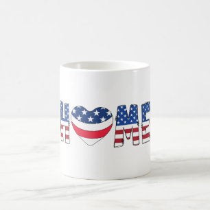 Caneca De Café Tipografia Patriótica Bandeira Americana HOME