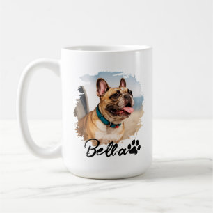Caneca De Café Tipografia Personalizada com Foto e Nome de Pet