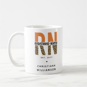 Caneca De Café Tipografia personalizada de Enfermeira Registrada 