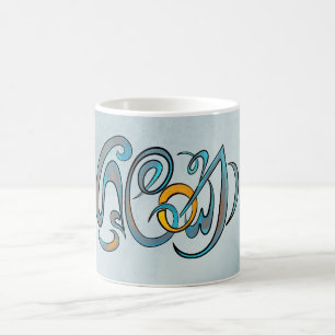 Caneca De Café Tipografia pintada manualmente no Sri Lanka