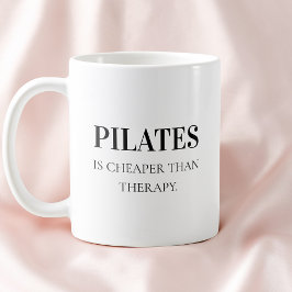 Caneca De Café Tipografia Preta Moderna Citação Engraçada Pilates