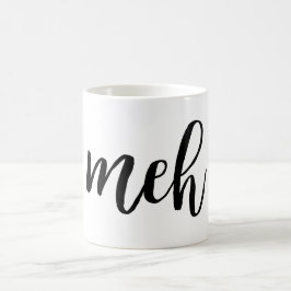 Caneca De Café Tipografia preta sarcástica engraçada do meh