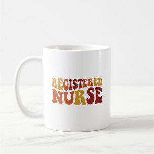 Caneca De Café Tipografia Retro Personalizada de Enfermeira Regis