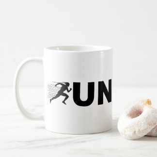 Caneca De Café Tipografia RUN Desenho de Corrida | Corredor Minim