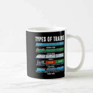 Caneca De Café Tipos De Comboios Camisa Garoto Locomotivo Filho B