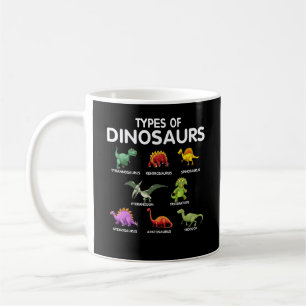 Caneca De Café Tipos De Identificação Dino De Dinossauros